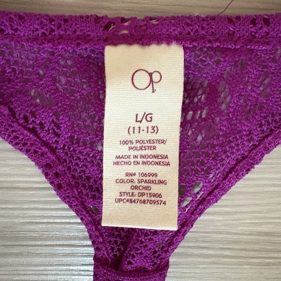 OP Womens Tank Top Lace Swim Cover Up Juniors Lightweight See Through Sz L 11-13 - Picture 4 of 16